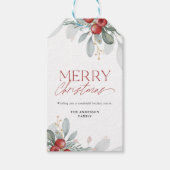 モダンエレガント休日の緑のメリークリスマス ギフトタグ (正面)