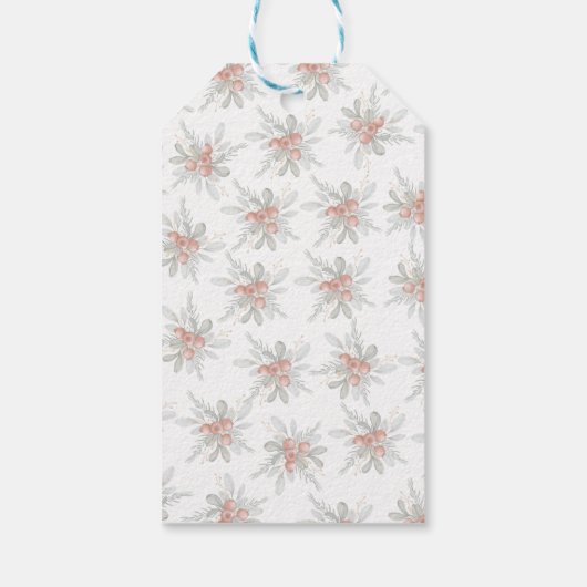 モダンエレガント休日の緑のメリークリスマス ギフトタグ (裏面)