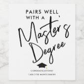 モダンエレガント修士の学位 ワインラベル (シングルラベル)