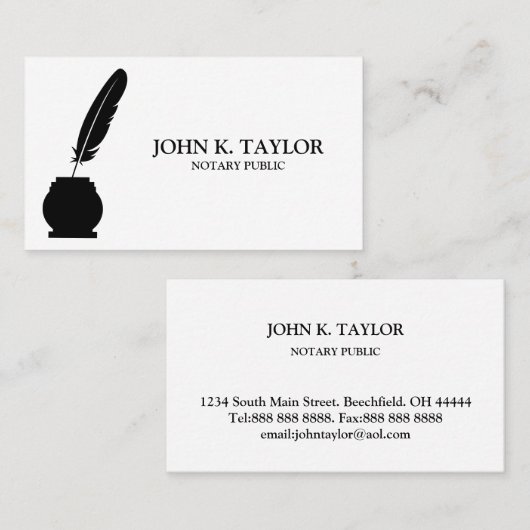 モダンエレガント公証人 名刺 (正面/裏面)