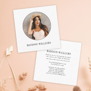 モダンエレガント写真ソーシャル·メディア コーリングカード