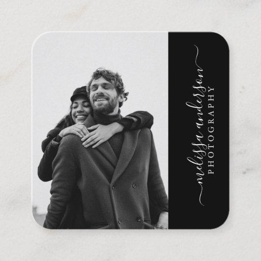 モダンエレガント写真撮影 スクエア名刺 (正面)