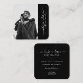 モダンエレガント写真撮影 スクエア名刺 (正面/裏面)