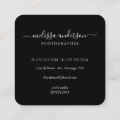 モダンエレガント写真撮影 スクエア名刺 (裏面)