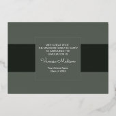 モダンエレガント写真箔卒業発表 箔招待状 (裏面)