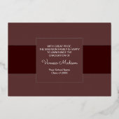 モダンエレガント写真箔卒業発表 箔招待状 (裏面)