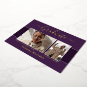 モダンエレガント写真箔卒業発表 箔招待状 (回転した状態)