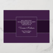 モダンエレガント写真箔卒業発表 箔招待状 (裏面)