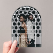 モダンエレガント写真結婚の アクリル招待状 (インサイチュ (ポータブル))