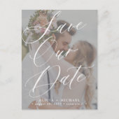 モダンエレガント写真結婚式の脚本 案内ポストカード (正面)