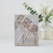 モダンエレガント写真結婚式の脚本 案内ポストカード (スタンド正面)