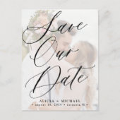 モダンエレガント写真結婚式の脚本 案内ポストカード (正面)