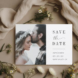 モダンエレガント写真結婚 セーブザデート<br><div class="desc">カスタムデザインのウェディングは、デイトモダンカードとタイポグラフィとシンプルのレイアウトを保エレガント存する。</div>