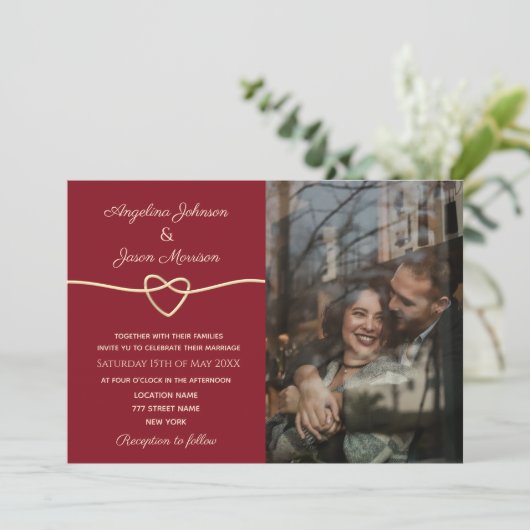 モダンエレガント写真結婚 招待状 (スタンド正面)