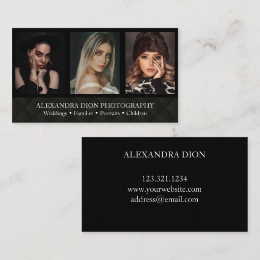 モダンエレガント写真 名刺 (正面/裏面)