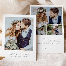 モダンエレガント写真Script Love & 感謝してい 結婚's サンキューカード