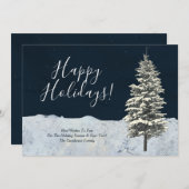 モダンエレガント冬の木のクリスマス 案内状 (正面/裏面)