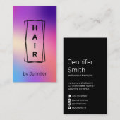 モダンエレガント勾配カラフルホログラフィック毛 名刺 (正面/裏面)