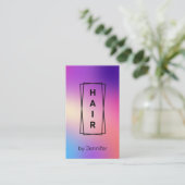 モダンエレガント勾配カラフルホログラフィック毛 名刺 (スタンド正面)