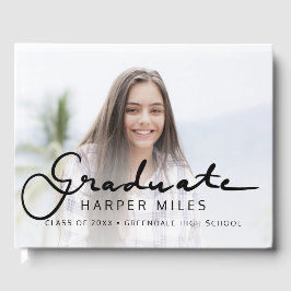 モダンエレガント勾配卒業写真 ゲストブック