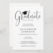 モダンエレガント卒業党 招待状 (正面/裏面)