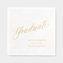 モダンエレガント卒業生シンプル成 箔ナプキン
