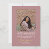 モダンエレガント卒業金ゴールドのCAPスク感謝していリット サンキューカード (裏面)