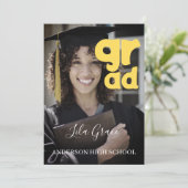 モダンエレガント卒業 招待状 (スタンド正面)