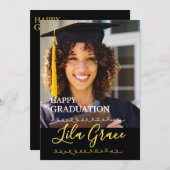 モダンエレガント卒業 招待状 (正面/裏面)