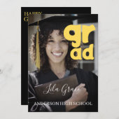 モダンエレガント卒業 招待状 (正面/裏面)