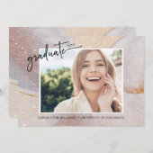 モダンエレガント卒業 案内状 (正面/裏面)