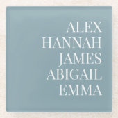 モダンエレガント名パーソナライズされた家族 ガラスコースター (正面)