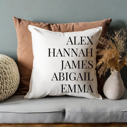モダンエレガント名パーソナライズされた家族 クッション