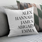 モダンエレガント名パーソナライズされた家族 クッション