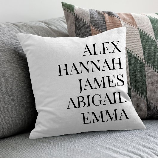 モダンエレガント名パーソナライズされた家族 クッション