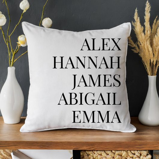 モダンエレガント名パーソナライズされた家族 クッション
