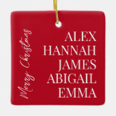 モダンエレガント名パーソナライズされた家族 セラミックオーナメント (正面)