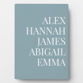 モダンエレガント名パーソナライズされた家族 フォトプラーク (正面)