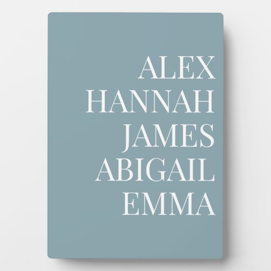 モダンエレガント名パーソナライズされた家族 フォトプラーク (正面)