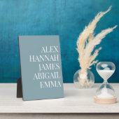 モダンエレガント名パーソナライズされた家族 フォトプラーク (側面)