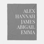 モダンエレガント名パーソナライズされた家族 フリースブランケット (正面)