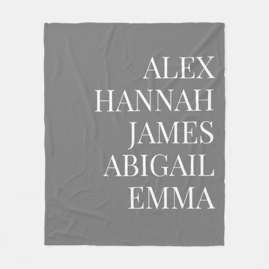 モダンエレガント名パーソナライズされた家族 フリースブランケット (正面)