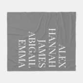 モダンエレガント名パーソナライズされた家族 フリースブランケット (正面(横))