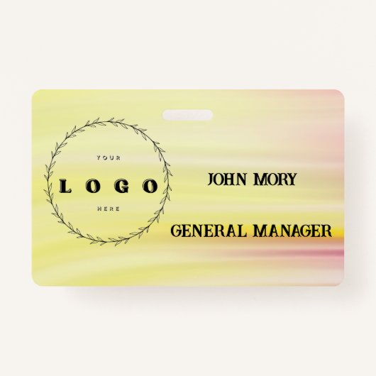 モダンエレガント名前をカスタムする名 バッジ (正面)