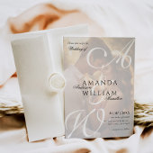 モダンエレガント名前スクリプト写真ウェディング 招待状