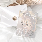 モダンエレガント名前スクリプト写真ウェディング 招待状