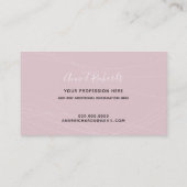 モダンエレガント名淡い色の – ピンク 名刺 (裏面)
