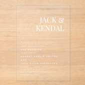 モダンエレガント名結婚 アクリル招待状 (正面)