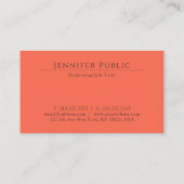 モダンエレガント土の色パーソナライズされたテンプレート 名刺 (裏面)