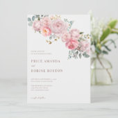モダンエレガント塵バラ結婚フローラ 招待状 (スタンド正面)